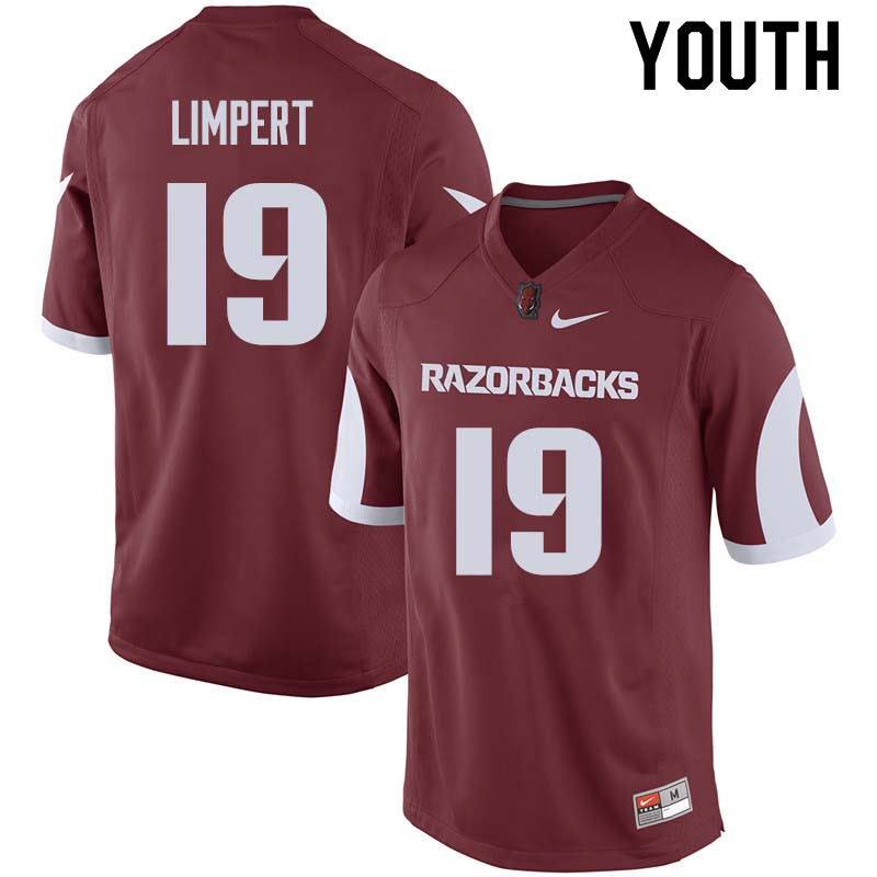 Youth #19 Connor Limpert Arkansas Razorback College Football Jerseys Sale-Cardinal